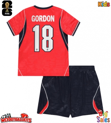England Anthony Gordon #18 Replica Away Stadium Kit for Kids World Cup 2026 Short Sleeve (+ pants)